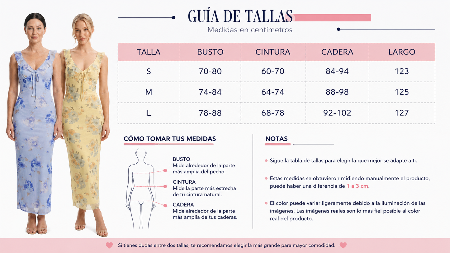 Vestido Largo Floral con Escote en V y Espalda Descubierta | Vestido Coquette de Verano