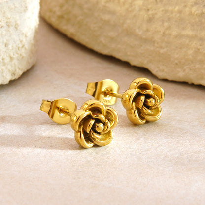 Conjunto de Collar y Pendientes de Flores | Joyería Dorada de Estilo Francés