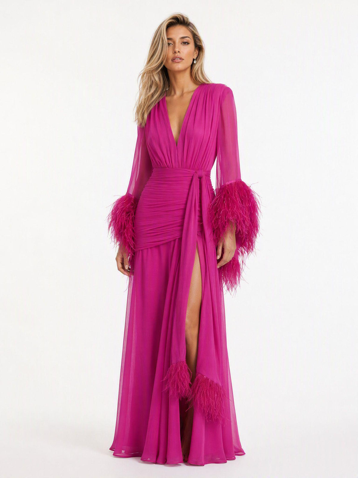 Aurora - Vestido Elegante de Noche de Manga Larga