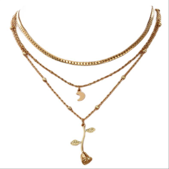 ✨ Collar Luna y Flor