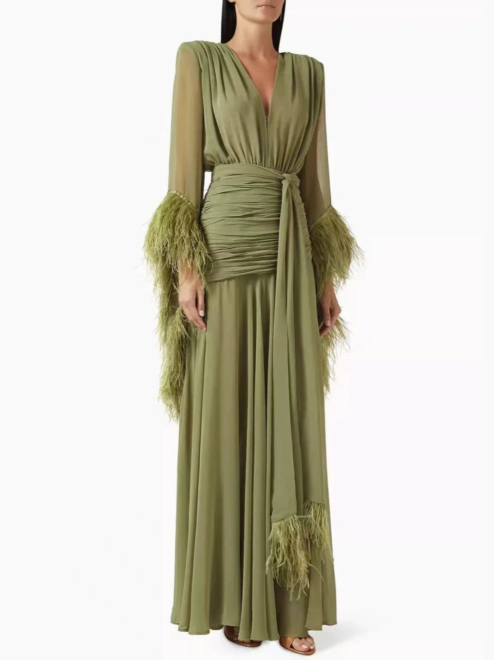 Aurora - Vestido Elegante de Noche de Manga Larga