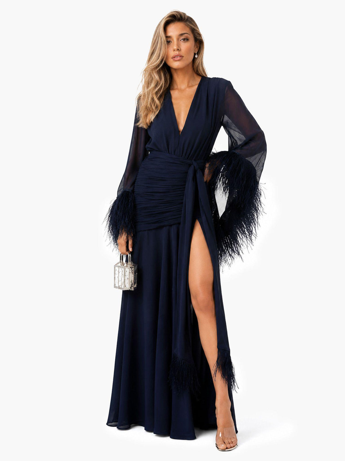 Aurora - Vestido Elegante de Noche de Manga Larga