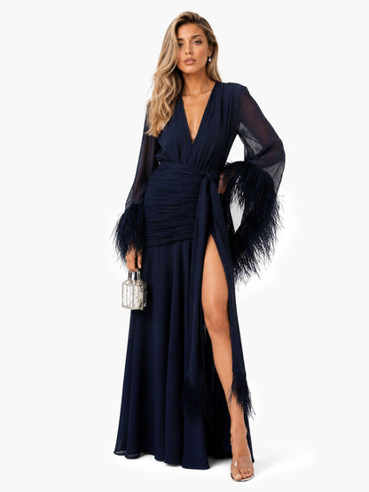 Aurora - Vestido Elegante de Noche de Manga Larga