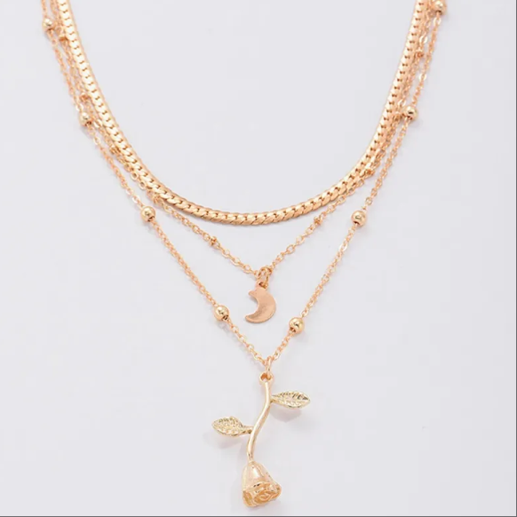 ✨ Collar Luna y Flor