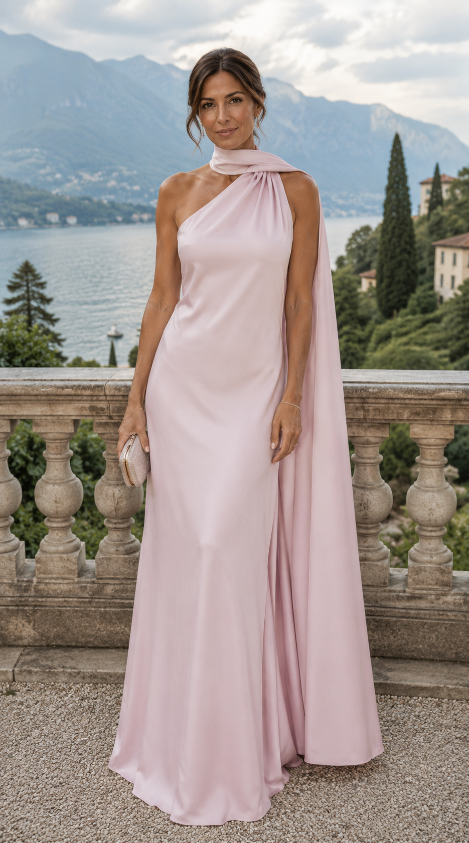 Vestido Largo Satén Halter - Invitada Boda y Graduación