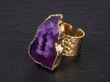 Anillo Ajustable con Piezas de Ágata Natural | Diseño Bohemio