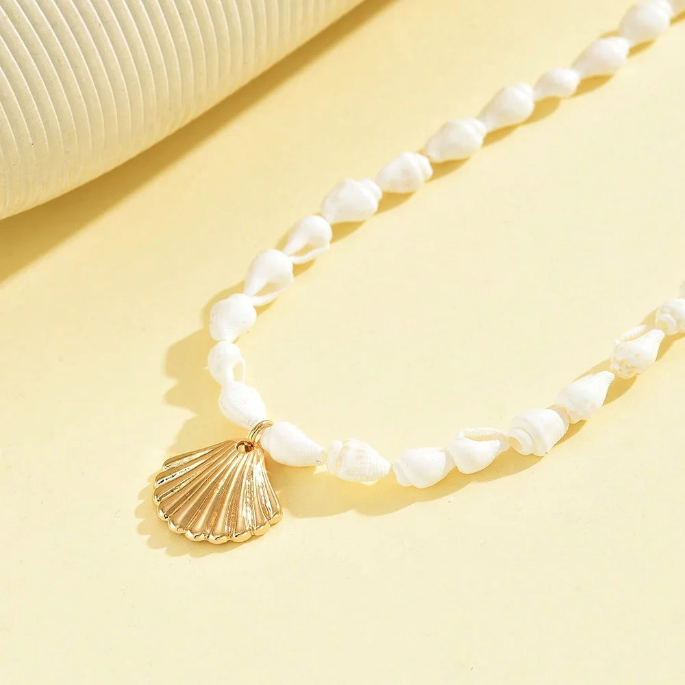 Collar de Conchas Cauri, Gargantilla Boho, Joyería de Verano