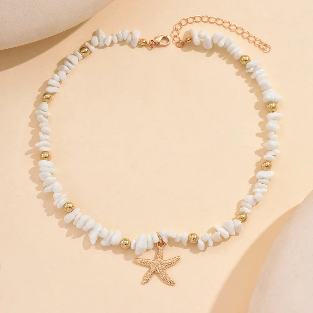 Collar de Conchas Cauri, Gargantilla Boho, Joyería de Verano