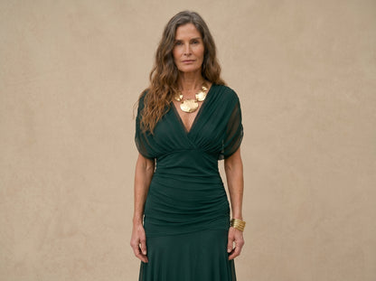 Vestido Largo de Gasa Elegante