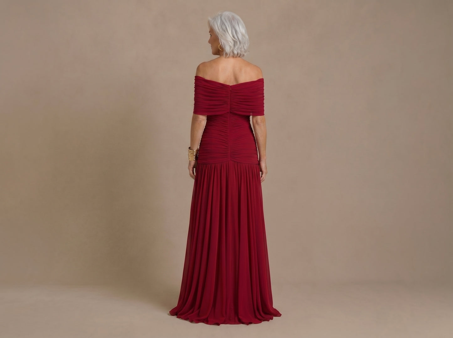 Vestido Largo de Gasa Elegante