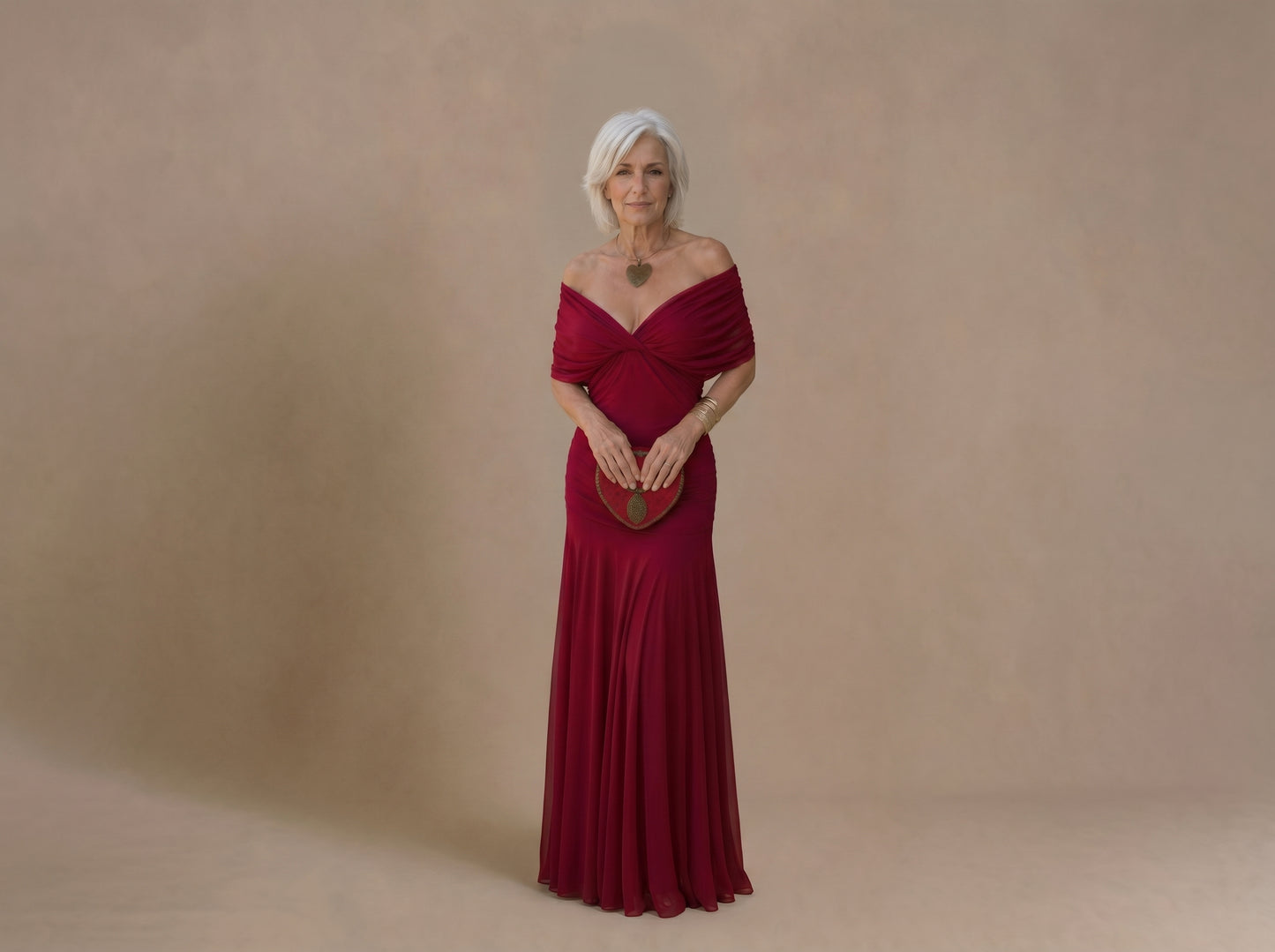 Vestido Largo de Gasa Elegante