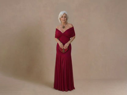 Vestido Largo de Gasa Elegante