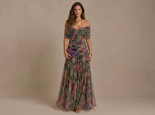 Vestido Largo de Gasa Elegante