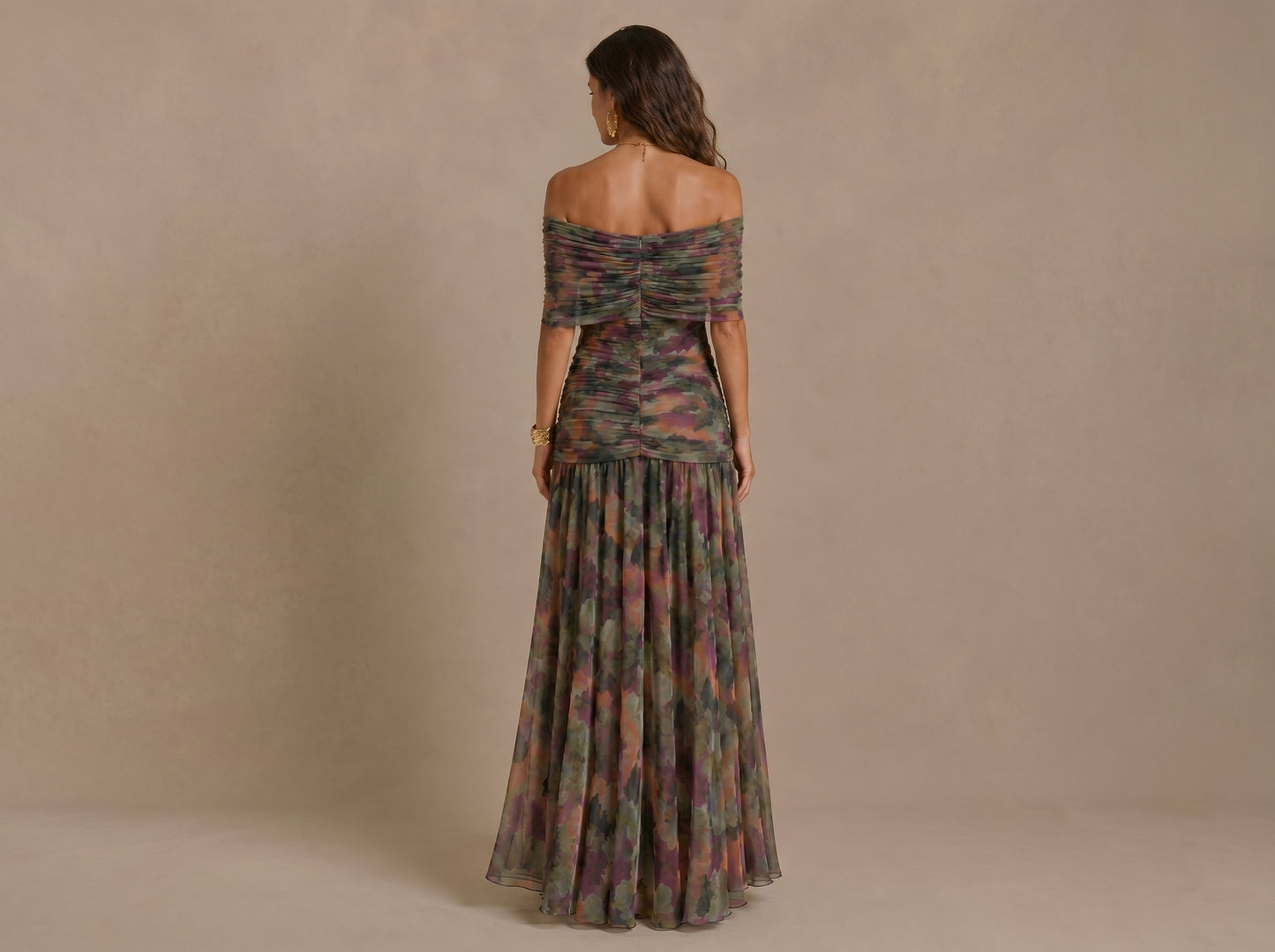 Vestido Largo de Gasa Elegante