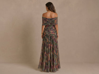 Vestido Largo de Gasa Elegante