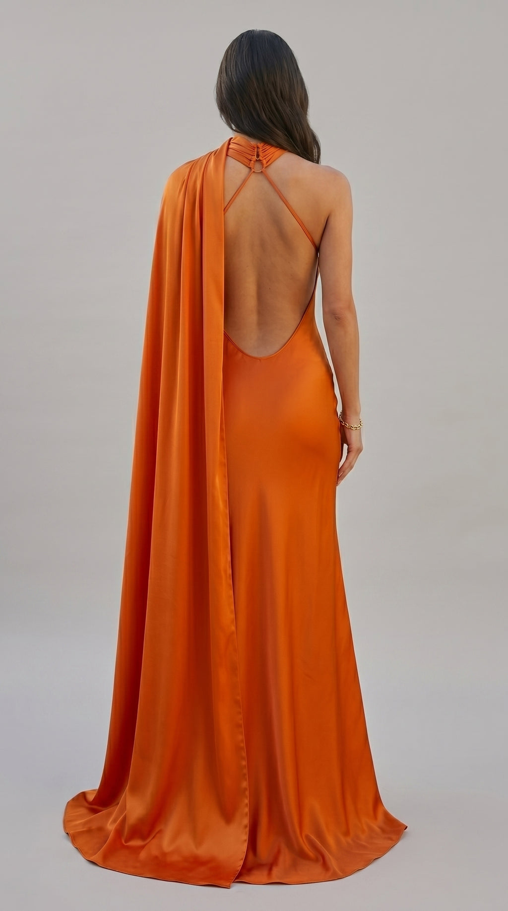 Vestido Largo Satén Halter - Invitada Boda y Graduación