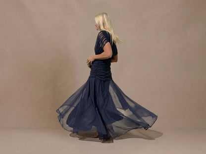 Vestido Largo de Gasa Elegante