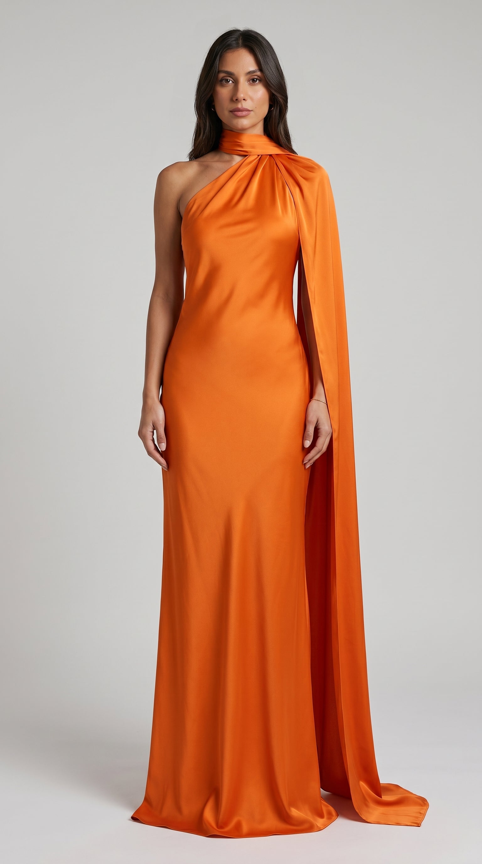 Vestido Largo Satén Halter - Invitada Boda y Graduación